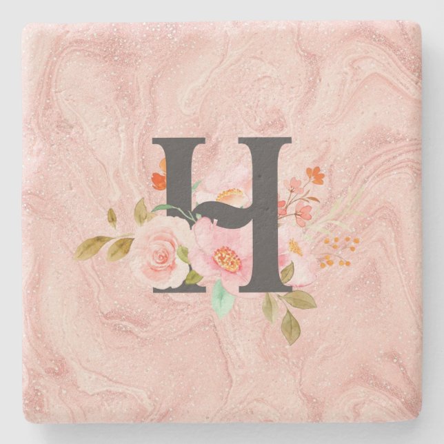 Letter H Stone Coaster (Front)