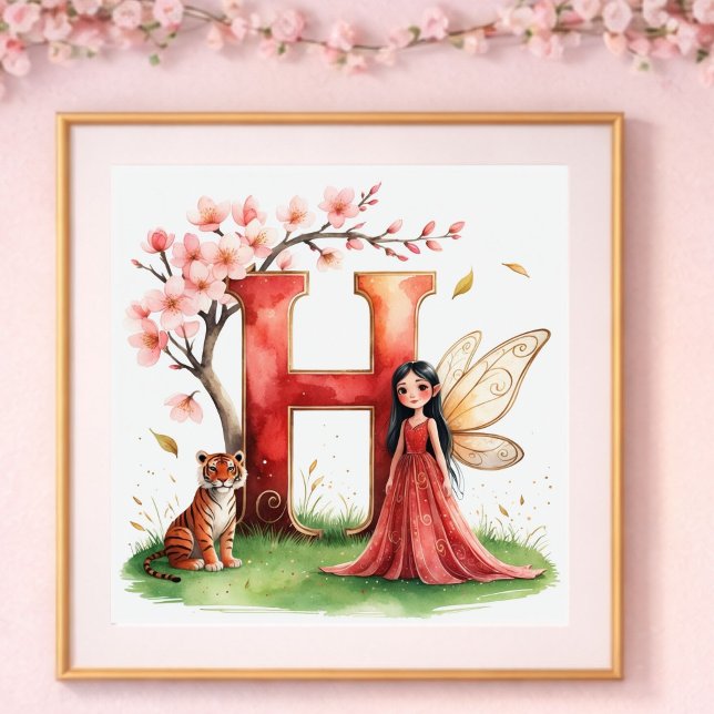 Letter H Tiger Fairy Poster - Alphabet Art (Creator Uploaded)