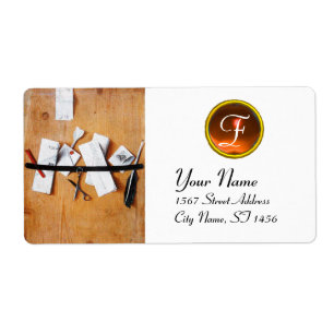 LETTER HOLDER IN WOOD MONOGRAM, orange agate white