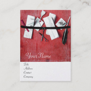 LETTER HOLDER IN WOOD MONOGRAM  red gold metallic Business Card