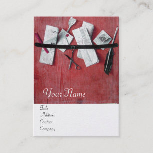 LETTER HOLDER IN WOOD MONOGRAM red platinum silver Business Card