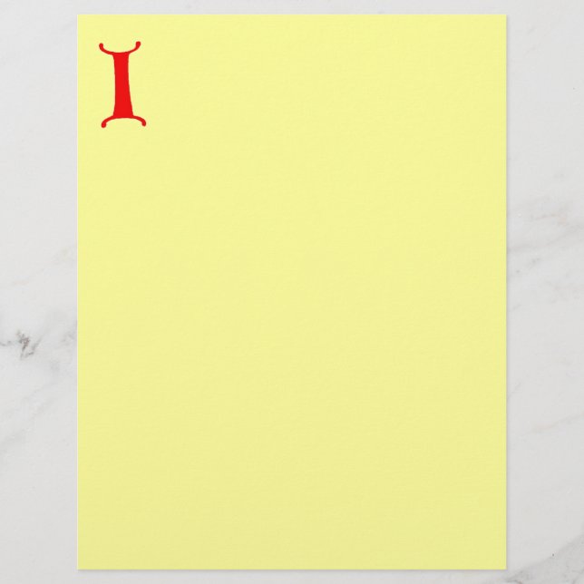 Letter I Letterhead (Front)