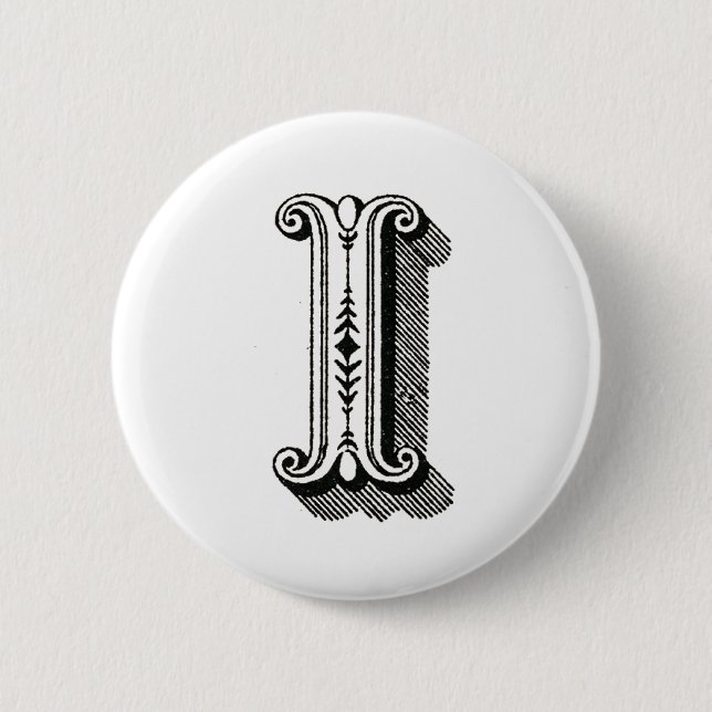 letter i, letters i, typography i, alphabet i 6 cm round badge (Front)
