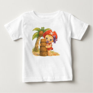 Letter I: Little Pirate Baby on the Beach T-Shirt