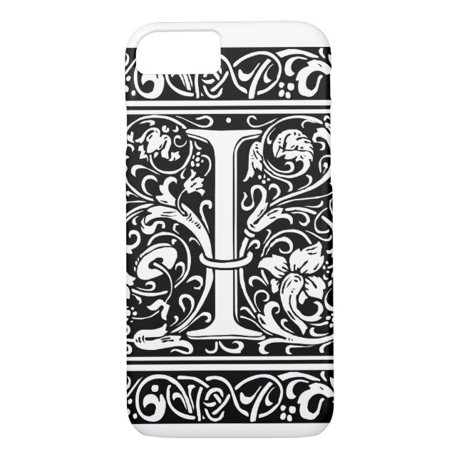 Letter I Mediaeval Monogram Art Nouveau Case-Mate iPhone Case (Back)
