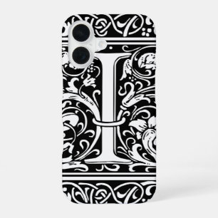 Letter I Mediaeval Monogram Art Nouveau iPhone 16 Case