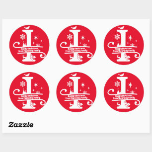 Letter I Monogram Initial Family Name Greeting Classic Round Sticker