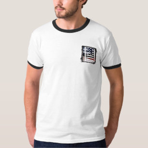 Letter I Monogram Initial Patriotic USA Flag T-Shirt