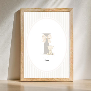 Letter I Nursery Wall Art - Custom Baby Name Print