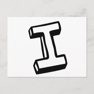 Letter I Postcard