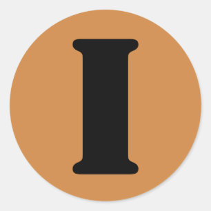 Letter I Stencil Alphabet by Janz Peru Gold Classic Round Sticker