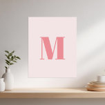 Letter Initial Modern Monogram  Poster<br><div class="desc">Letter Initial Modern Monogram. Stylish trendy personalised monogrammed wall art print.</div>