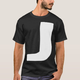 Letter J big and bold white T-Shirt