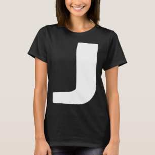 Letter J big and bold white T-Shirt