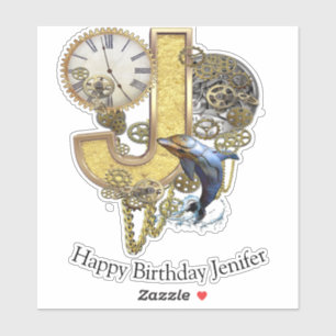 Letter J Birthday customisation Sticker