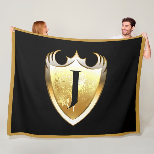 Letter J Capital Alphabet Fleece Blanket (In Situ)