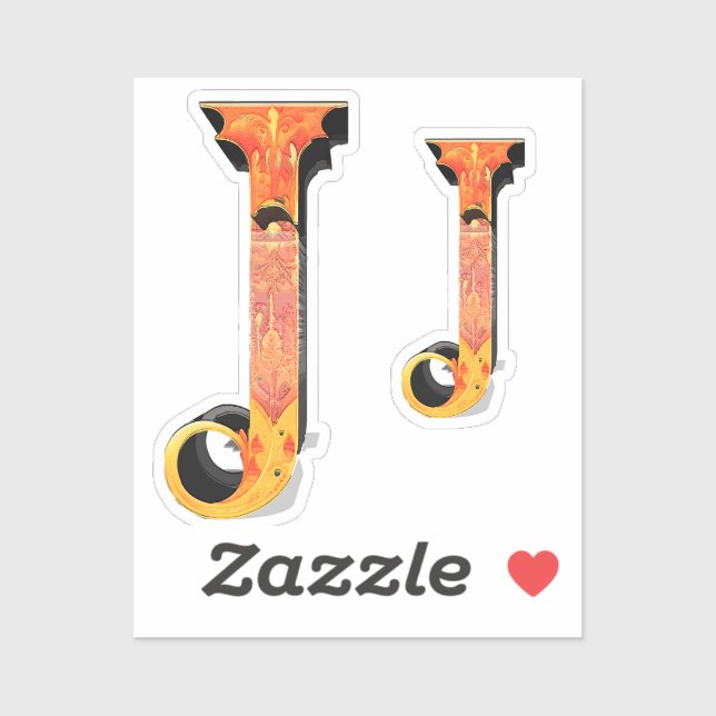 Letter J Fancy Stickers (Sheet)
