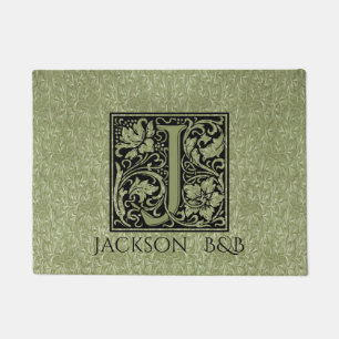Letter J First Letter Monogram Personalised Doormat