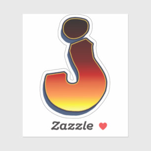 Letter J - flames Sticker