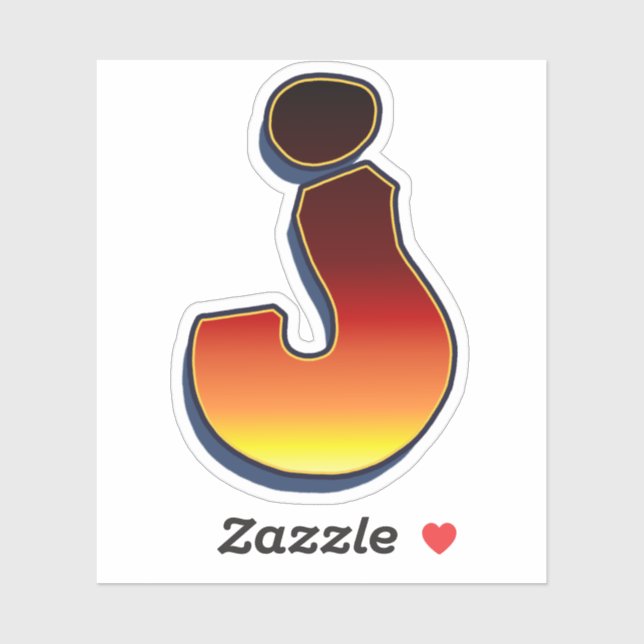 Letter J - flames Sticker (Sheet)