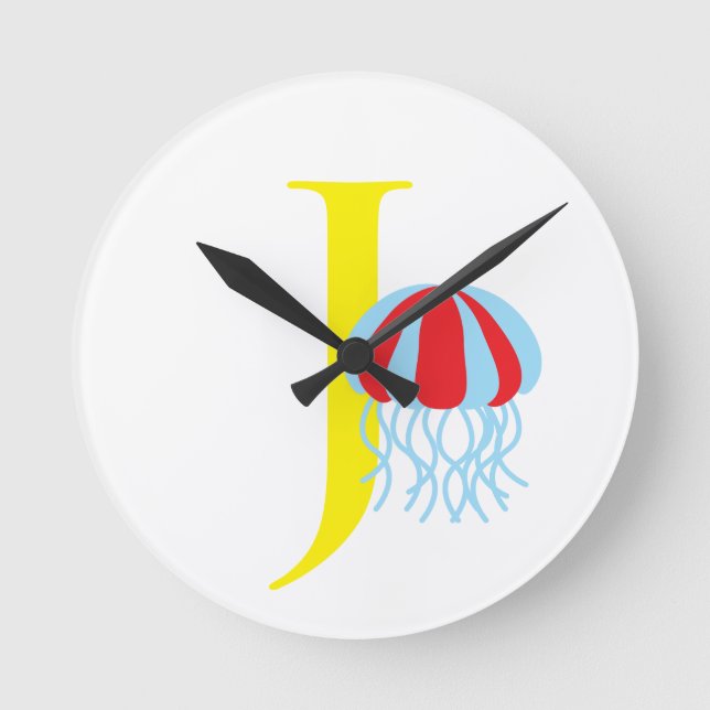 Letter J Initial Clock (Front)