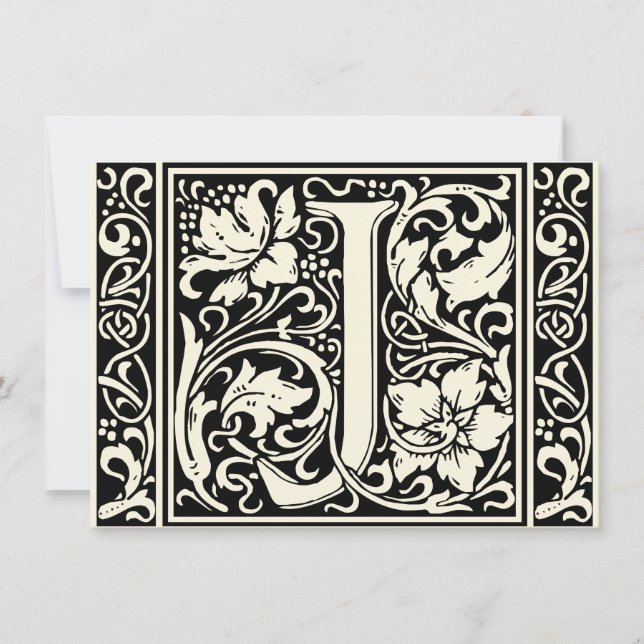 Letter J Mediaeval Monogram Art Nouveau Invitation (Front)