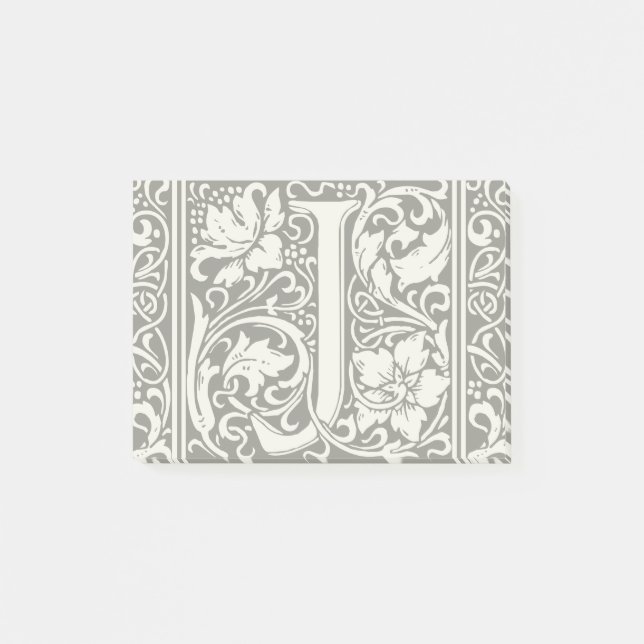 Letter J Mediaeval Monogram Art Nouveau Post-it Notes (Front)
