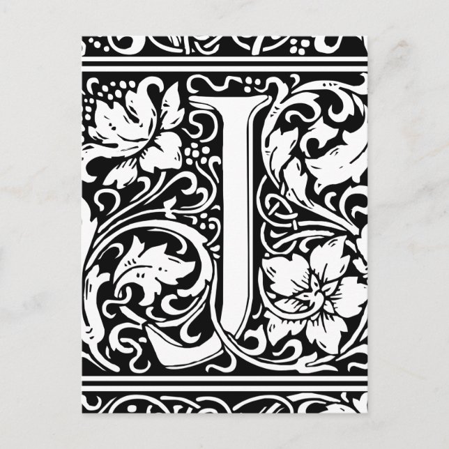 Letter J Mediaeval Monogram Art Nouveau Postcard (Front)