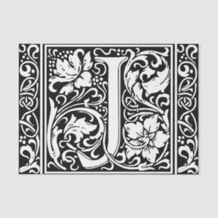 Letter J Mediaeval Monogram Art Nouveau Tissue Paper