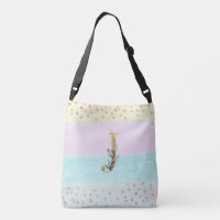 *~ LETTER  J  Monogram Gold Glitter Pastel Colors