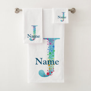Letter J Monogram Initial Bath Gift Set