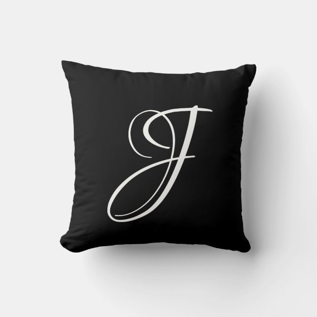 Letter J Monogram Initial Custom Cushion (Front)