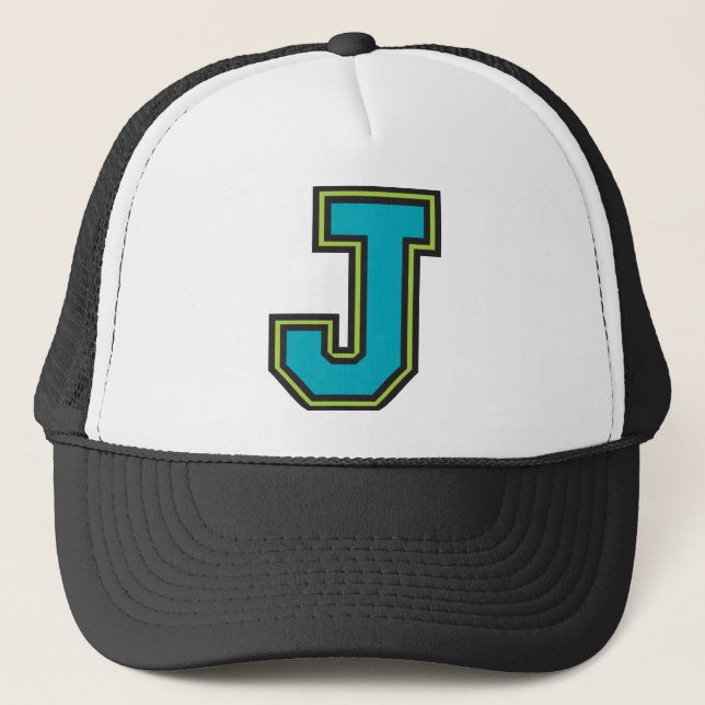 Letter "J" Monogram Trucker Hat (Front)