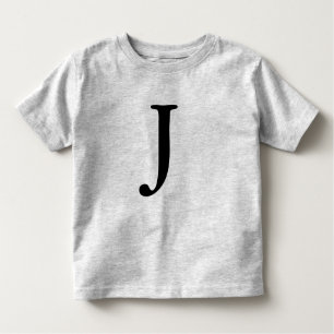 Letter J monogrammed black initial t shirt