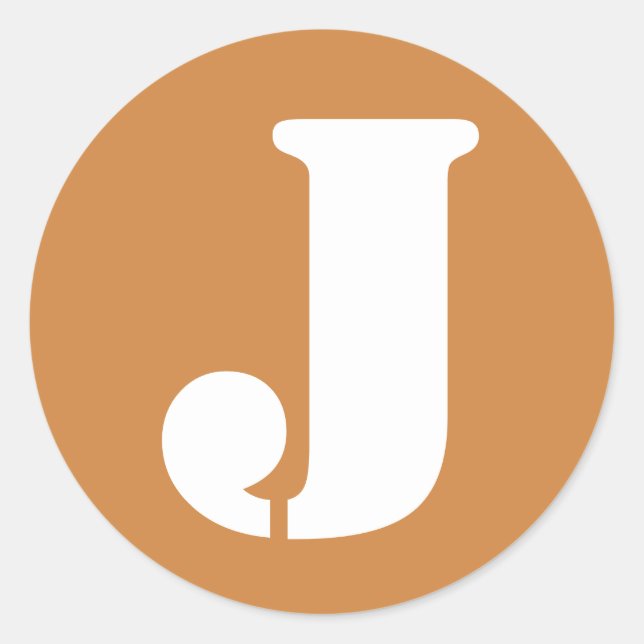 Letter J Peru Gold Stencil Alphabet by Janz Classic Round Sticker (Front)