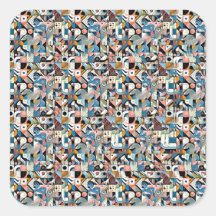 Letter J Stereogram, Set of 6, Large 3x3