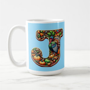 Letter J Thanksgiving style gift  Coffee Mug