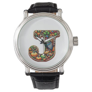 Letter J Thanksgiving style gift  Watch