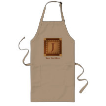 Letter J: Wood Look Initial with Custom Text