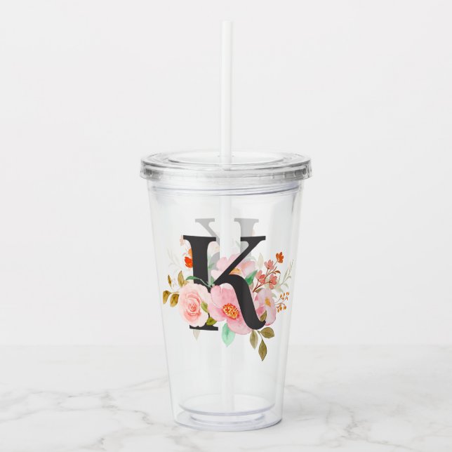 Letter K Acrylic Tumbler (Front)