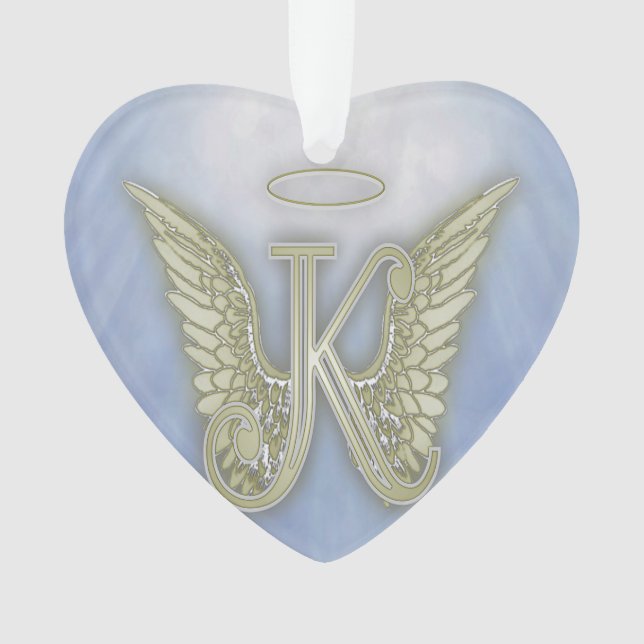 Letter K Angel Monogram Ornament (Front)