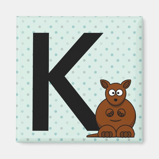 "Letter K" is for kangaroo Children's Magnets (Front)