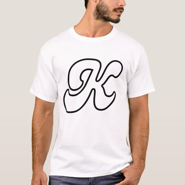 Letter K - Modern Monogram Design  T-Shirt (Front)