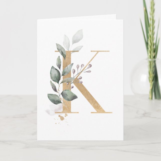 Letter K Monogram Card (Front)