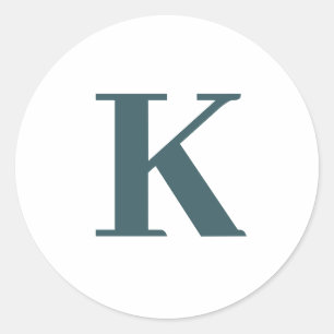 Letter k monogram  classic round sticker