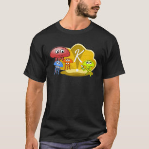 Letter K Monogram Jellyfish First Day Of School T-Shirt