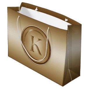 "Letter K" Monogram Large Gift Bag