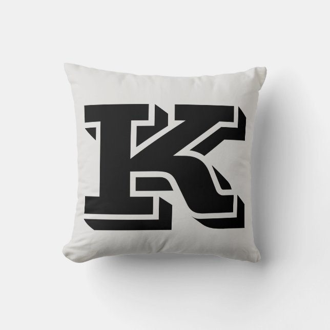 LETTER K MONOGRAM PILLOW (Front)