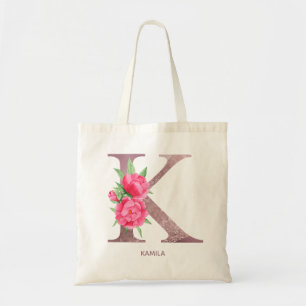 Letter K Personalised name monogram bridesmaid  Tote Bag