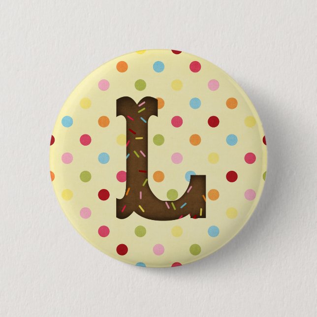 Letter L 6 Cm Round Badge (Front)